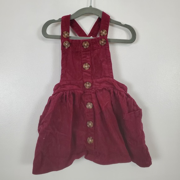 Nannette Kids corduroy jumper dress deep red 2T - Picture 1 of 4